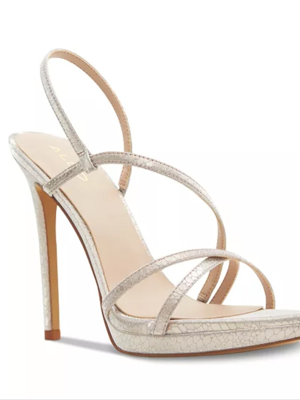 Aldo Resurge Metallic Strappy Stiletto Sandal Size 7